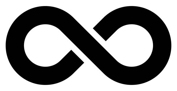 ilustrații de stoc cu simbolul infinitului negru - simplu cu întrerupere - izolat - vector - simbol