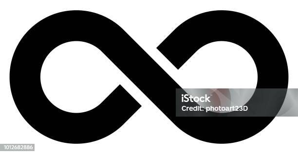 Infinity Symbol Black Simple With Discontinuation Isolated Vector Stock Illustration - Download Image Now