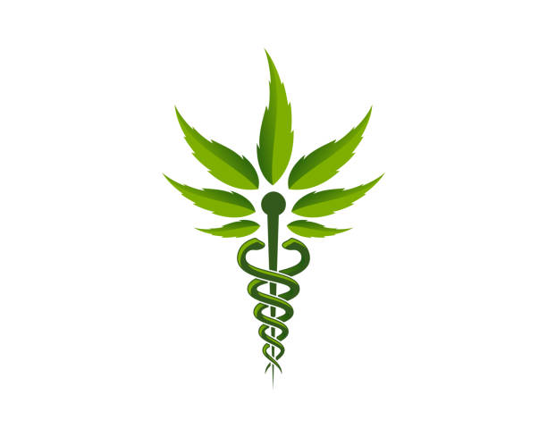 Medical Marijuana medical marijuana and caduceus abstract illustration medical cannabis stock illustrations
