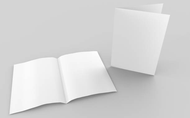 istock A3 A4 A5 half-fold or by-fold brochure blank white template for mock up and presentation design. 3d illustration. - Stock image 1012687792