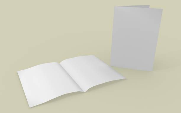 istock A3 A4 A5 half-fold or by-fold brochure blank white template for mock up and presentation design. 3d illustration. - Stock image 1012687874
