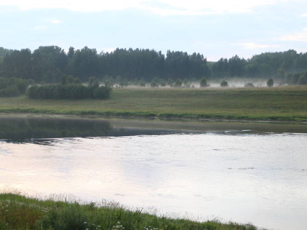 istock fishing foggy evening on the river 1012711842