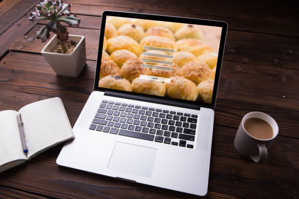 istock View of Sign up username password log in protection concept on laptop / computer screen with office equipment on wooden desk background 1012716792