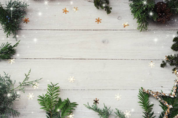 istock Christmas background on the white wooden desk 1012722820