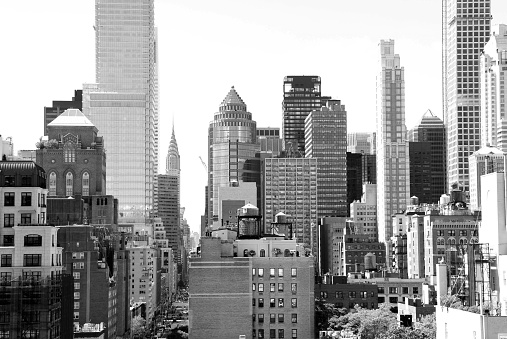Black and White New York City Building View