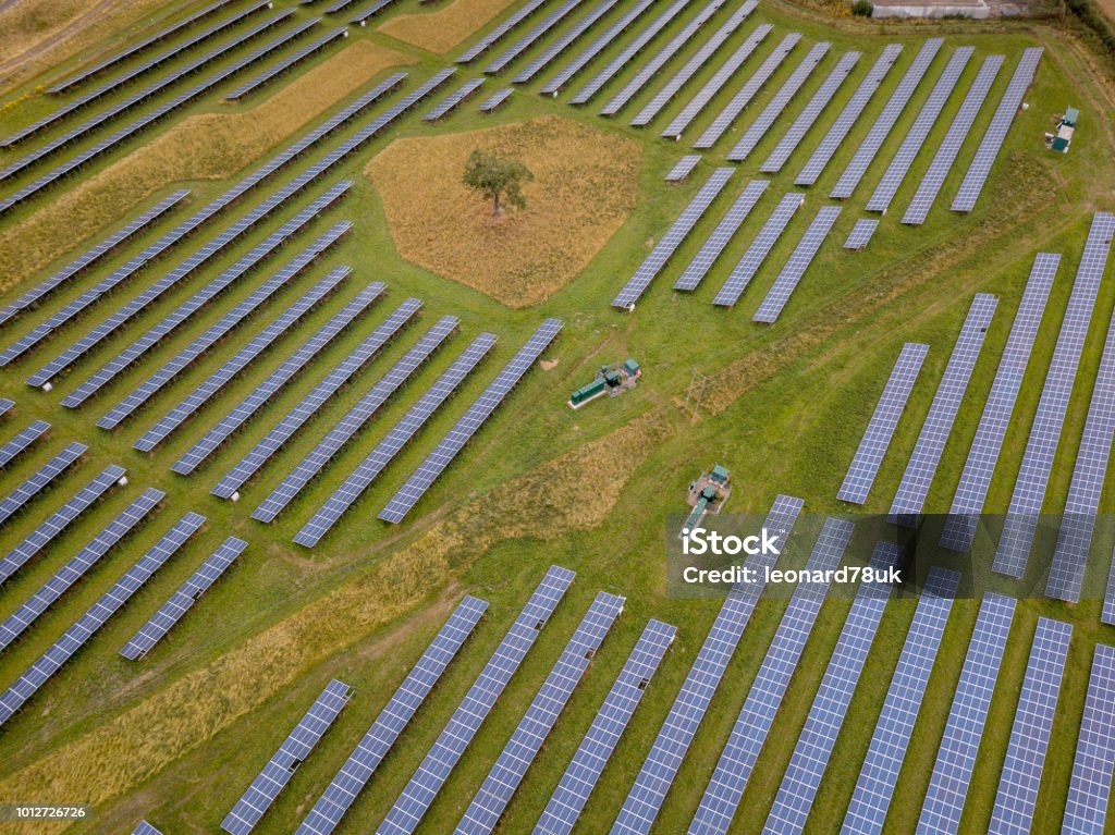 Granja de energía solar - Foto de stock de Agricultura libre de derechos