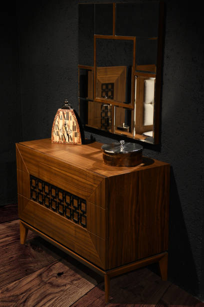 istock Wooden nightstand and Mirror 1012740720