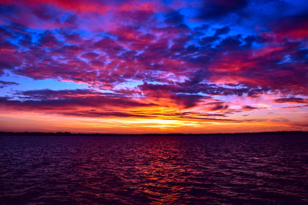 Amazing warm dawn at the Seneca Lake best of the Finger Lakes