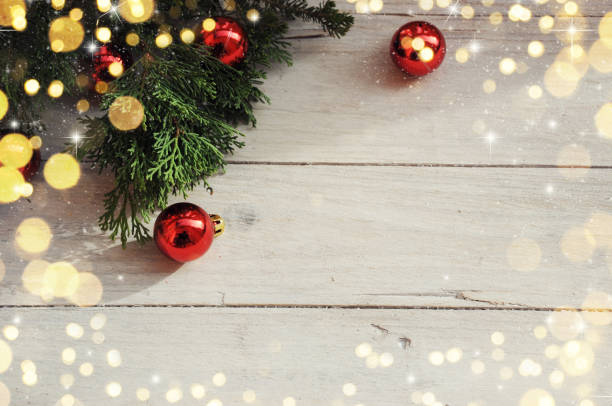 istock Christmas background on the white wooden desk 1012746412