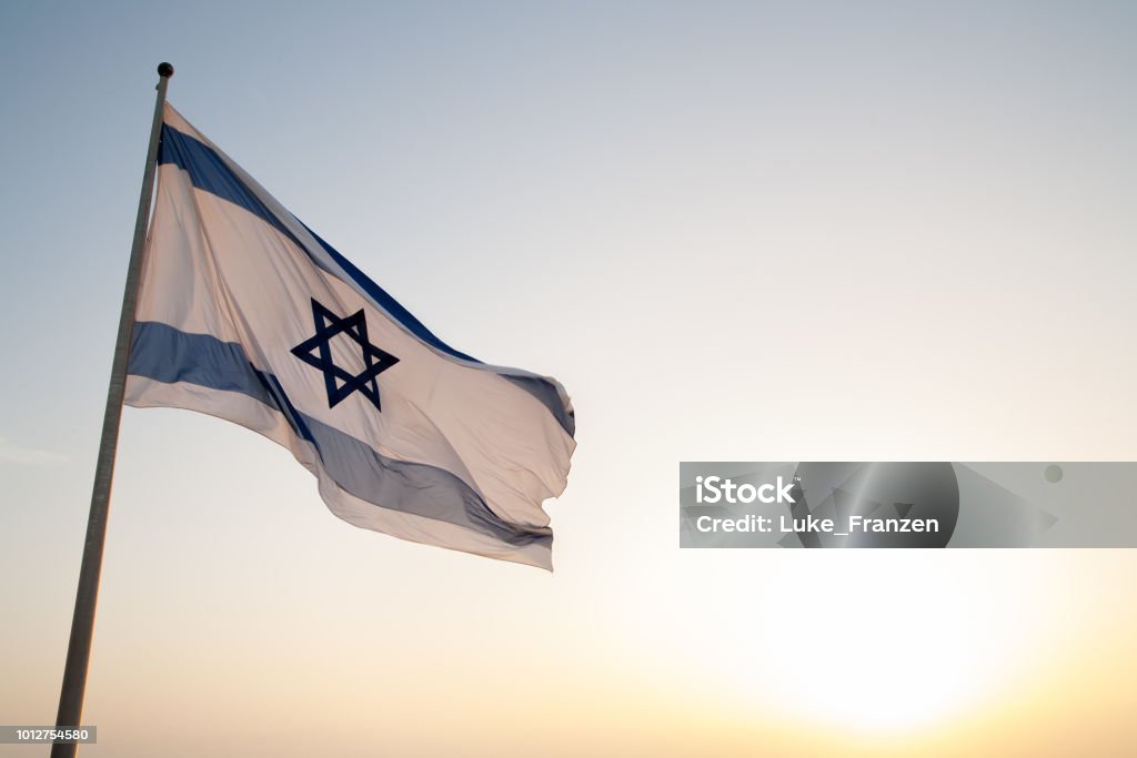 Israel Flag A Flag of Israel on Masada Israeli Flag Stock Photo