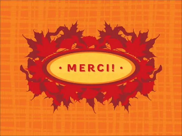 Vector illustration of Merci! Thank you!