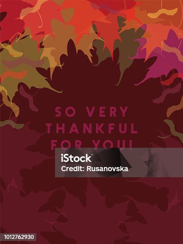 istock So very Thankful for you! Maple Leaves Background. 1012762930