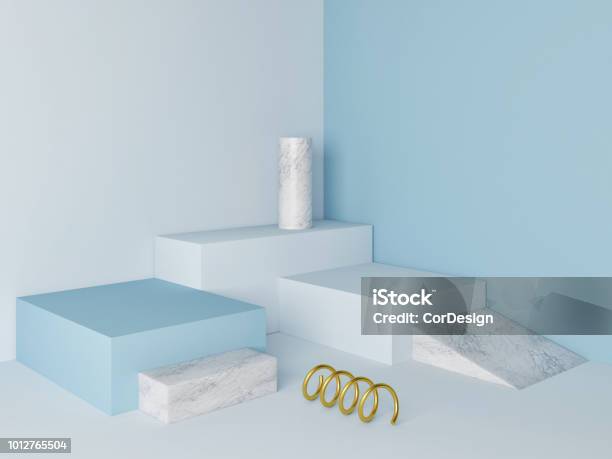 Marble Podium Minimal Wall Scene Stock Photo - Download Image Now - Abstract, Merchandise, Collection