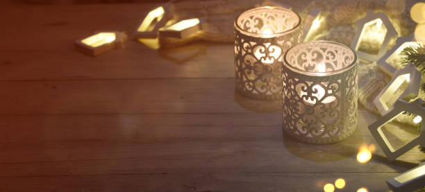 istock Cosy and soft winter background, knitted sweater and lights 1012765794