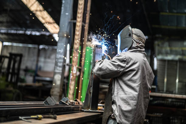 istock Industrial Worker welding steel 1012771324