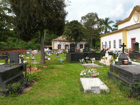 Quaint graveyard in the small village of Tiradentes, Minas Gerais, Brazil