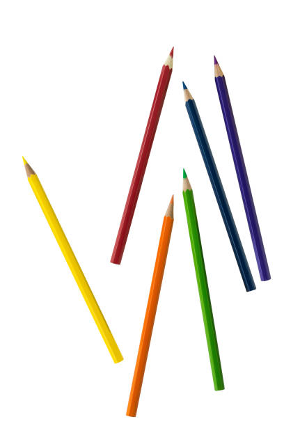 Color pencils and white background Color pencils and white background colored pencil stock pictures, royalty-free photos & images