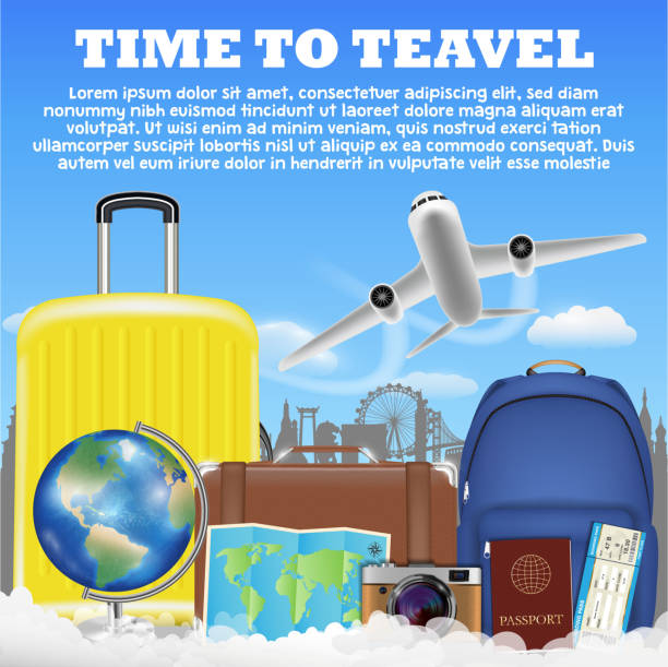 istock time to travel with airplane suitcase luggage bag 1012874700