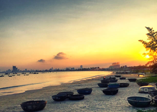 This is a photo of Sunset at Non Nuoc Beach in Da Nang, Vietnam.