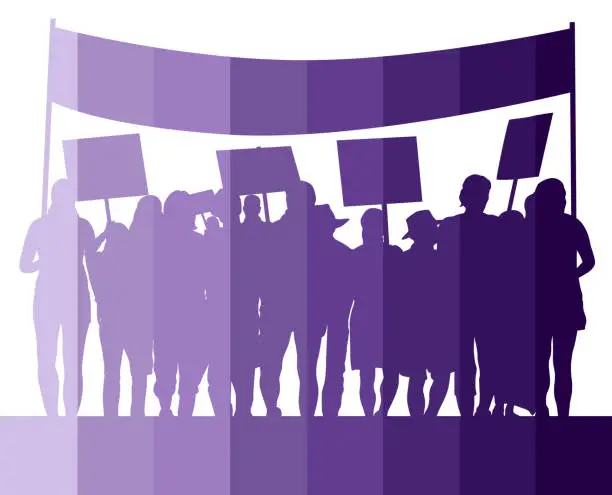 Vector illustration of Passionate People Protest