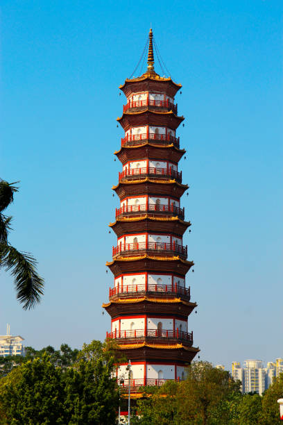 blume pagode tempel der sechs banyan-bäume - venerable stock-fotos und bilder