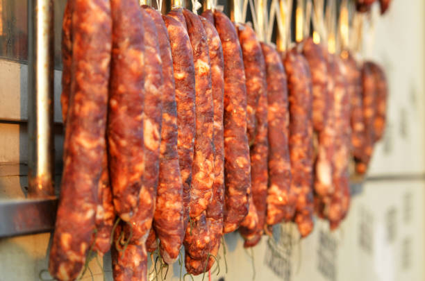 istock Fresh and dried Chinese sausages 1012909060
