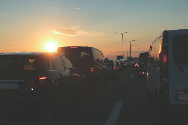 istock Jammed vehicles in the highway 1012912220