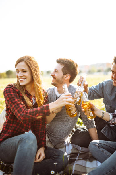 istock friends toasting beer at the park 1012916612