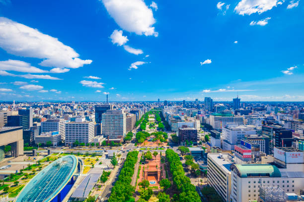 Urban landscape of Nagoya in Japan Urban landscape of Nagoya in Japan tokai region photos stock pictures, royalty-free photos & images