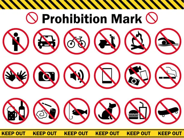 Vector illustration of Prohibition Mark1