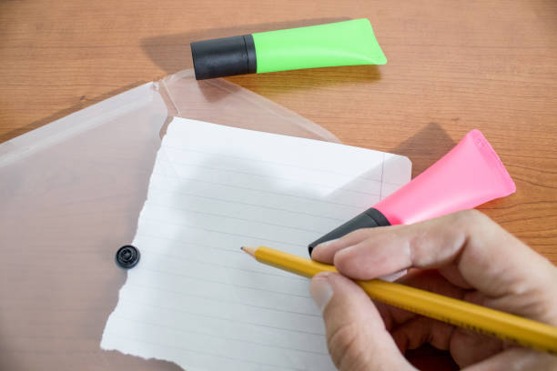 istock Stationery products, with an envelope, markers and a pencil composition 1012964208
