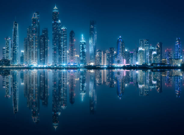 istock Dubai Marina bay view from Palm Jumeirah, UAE 1012967154