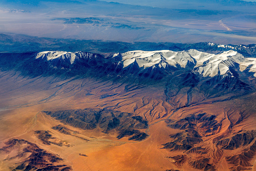 Aerial View of Tibet and Taklamakan Desert in China,Central Asia,Nikon D3x