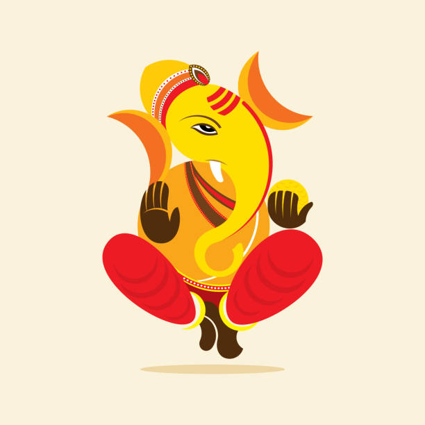 ganesh chaturthi 축제 포스터 디자인 - ganesh festival stock illustrations