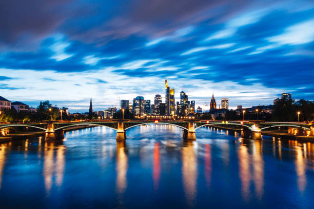 istock Frankfurt city view from river Main 1012994038