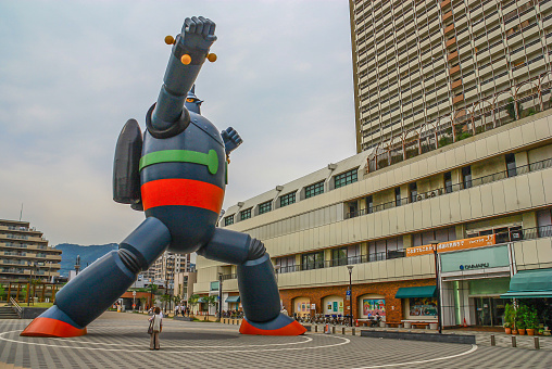 Kobe, Japan - Japan is famous for its cartoons, expecially the robot ones. Here a 18 metre tall statue dedicated to the 1960s cartoon Tetsujin-28-go (Gigantor in english)