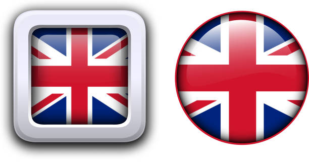 ilustrações, clipart, desenhos animados e ícones de botões de bandeira da grã-bretanha - flag british flag england push button