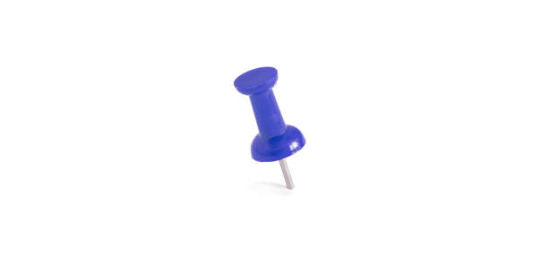 istock isolated blue push pins in white background 1013019602