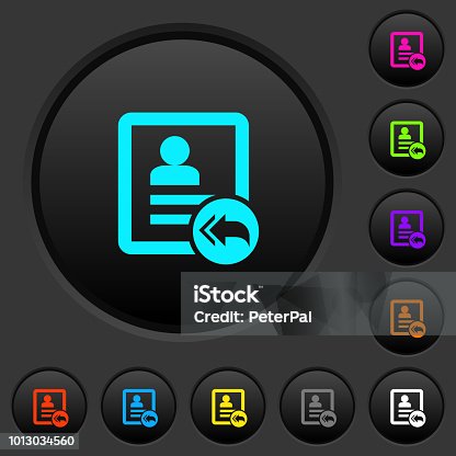 istock Contact reply to all dark push buttons with color icons 1013034560