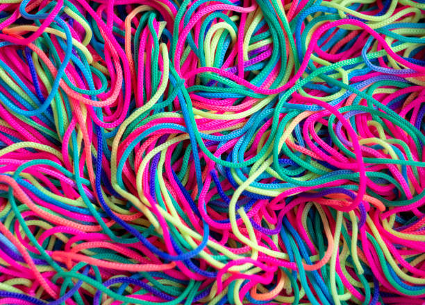istock Swirls of Neon Colored Tassels 1013047706