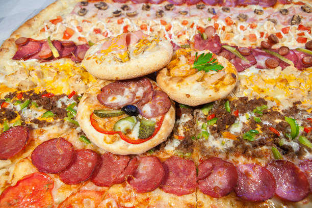 istock very large pizza, burger, patty 1013050562