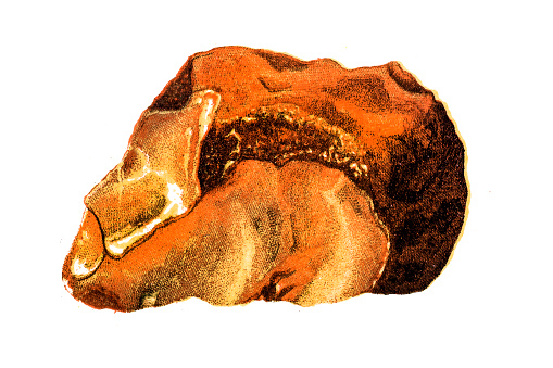 Illustration of a Yellow amber gemstone