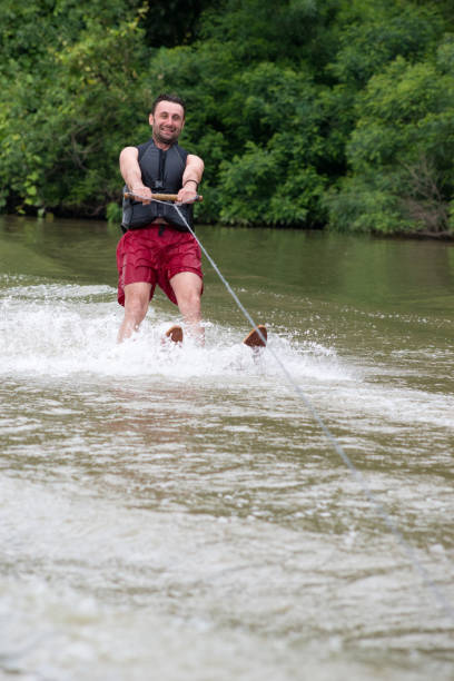 istock Waterskiing on the river in summer 1013085926