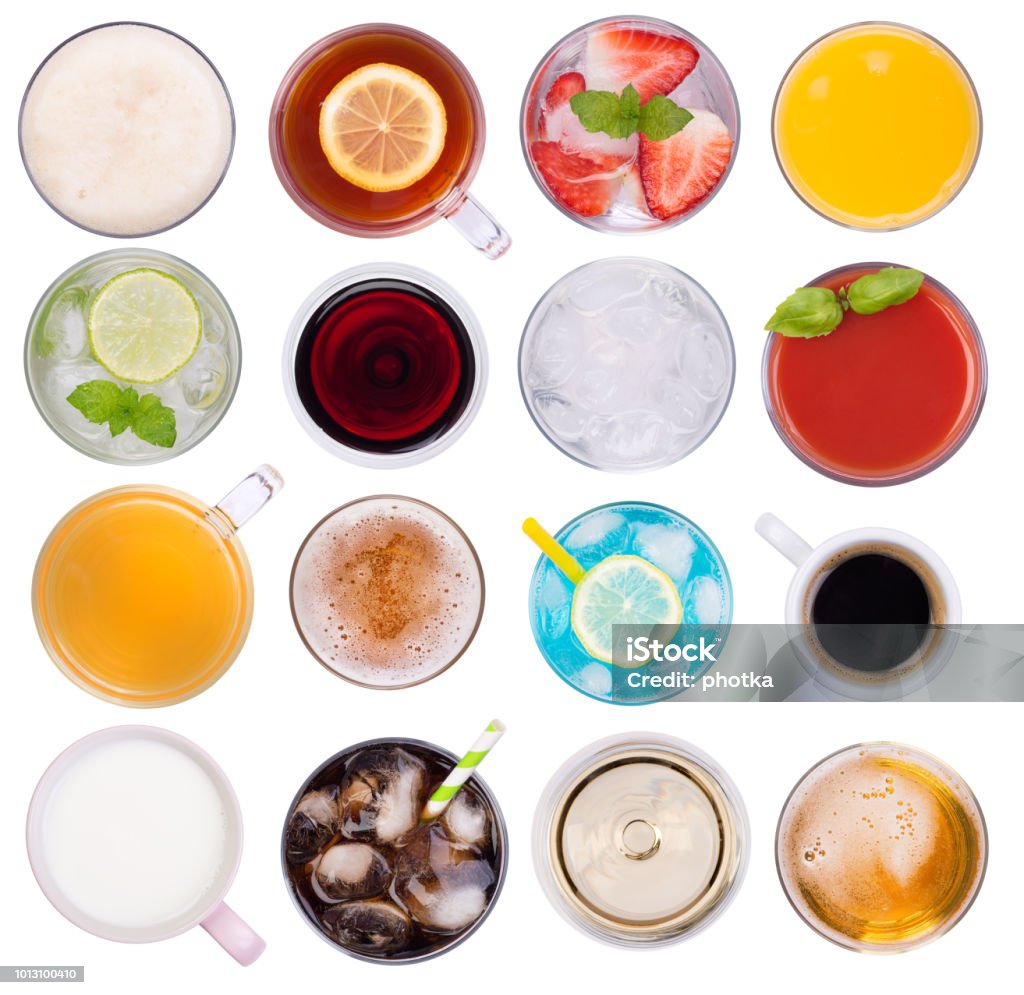 Cold and hot drinks isolated on white background - Royalty-free Bebida Foto de stock