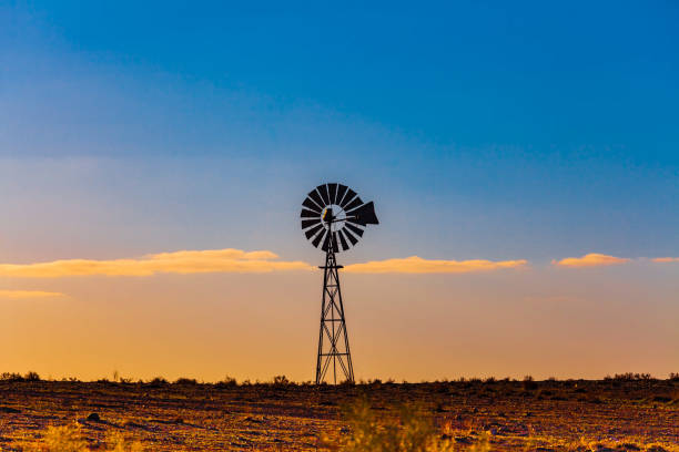 istock Windmill in South Australia at sunset 1013100596