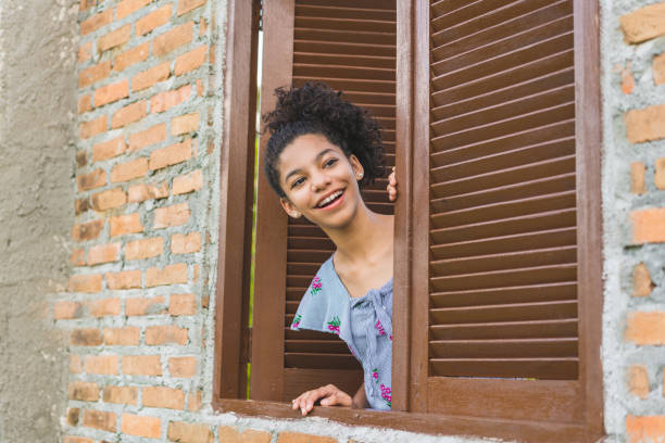 Window, Teenager, Day, Looking Through Window