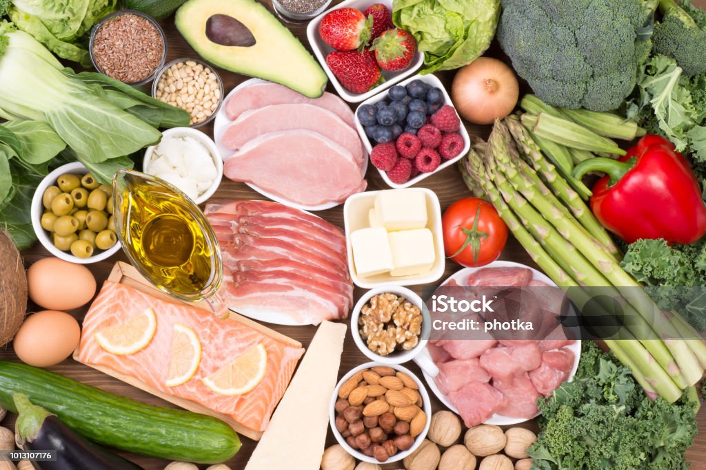 Aliments recommandés sur le régime low carb ou régime cétogène - Photo de Régime cétogène libre de droits