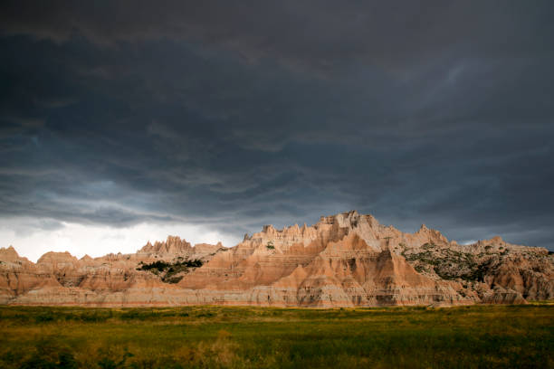 Late afternoon view from Badlands National Park in South Dakota