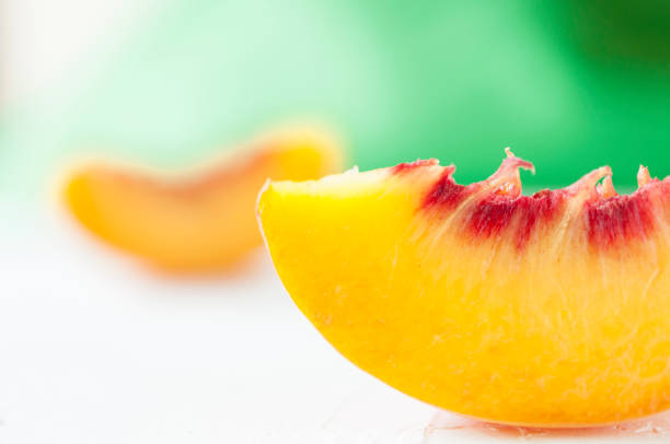 Slice of peach macro shot