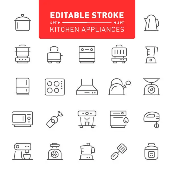 Vector illustration of Kitchen Appliances Icons